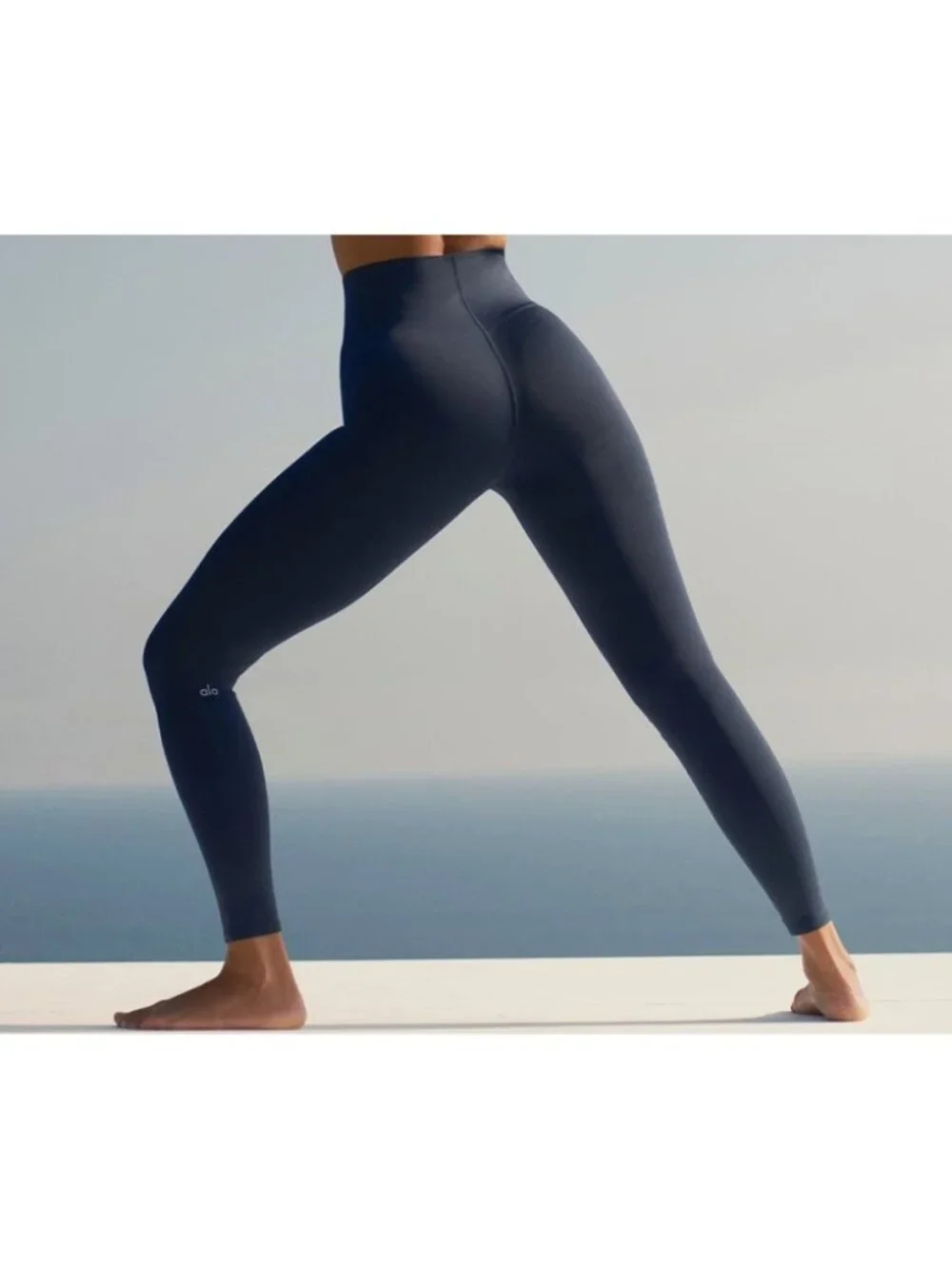 Alo Airlift Strength Extreme High-Waist 7/8 Leggings Navy Hi-Rise Tights Skinny